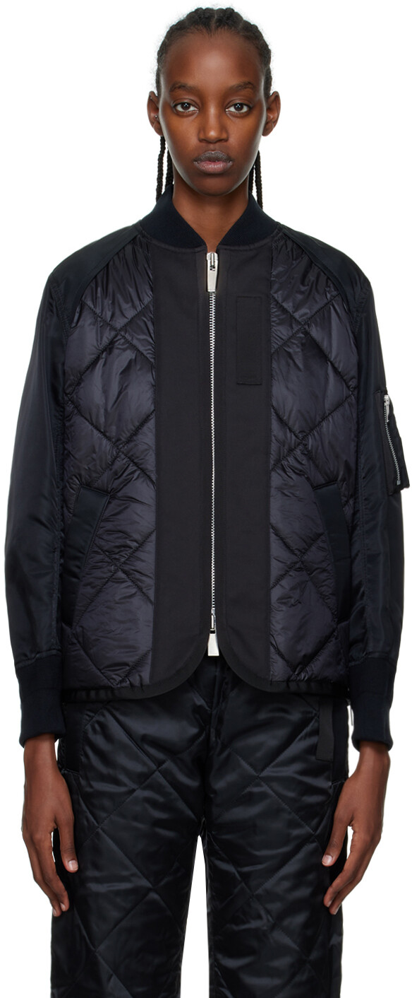 

Черный утепленный бомбер sacai