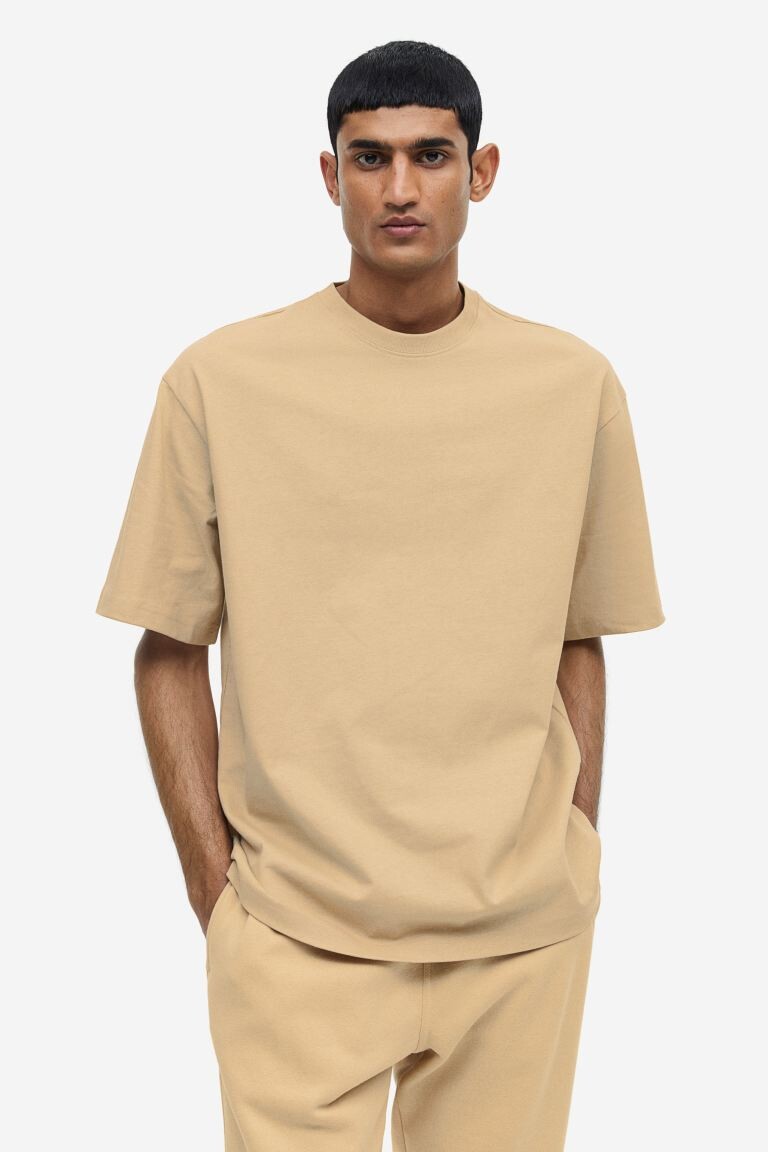 

Футболка свободного кроя H&M, бежевый