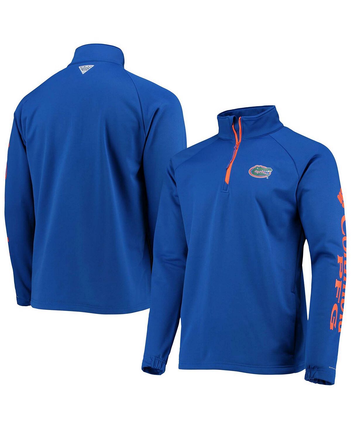 Мужская куртка royal florida gators terminal tackle fleece raglan omni-shade с молнией на четверть Columbia - фото