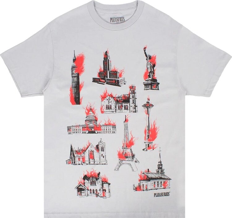 

Футболка Pleasures Monument T-Shirt 'Silver', серебряный