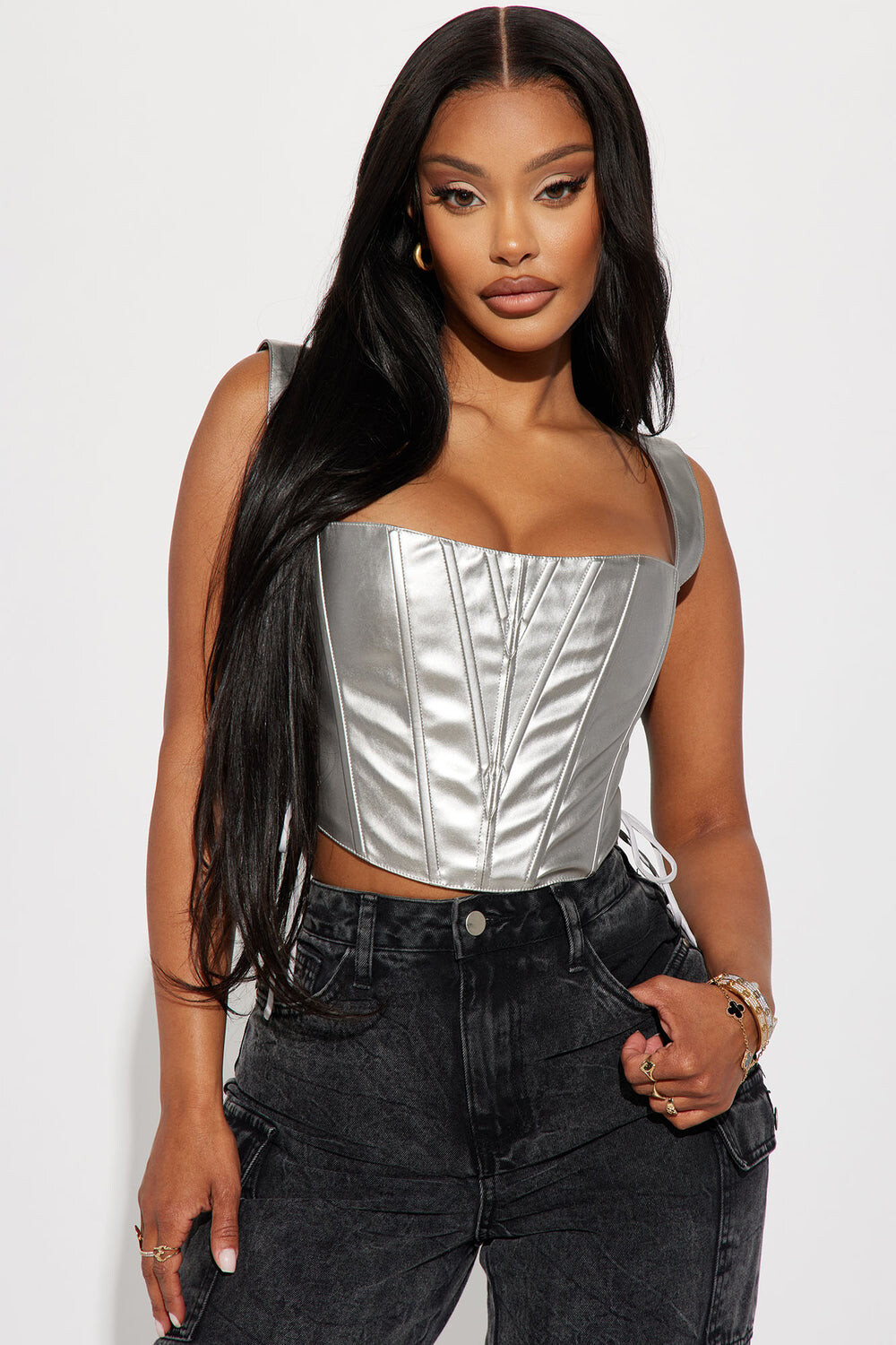 

Топ Fashion Nova CT2502F, серебряный