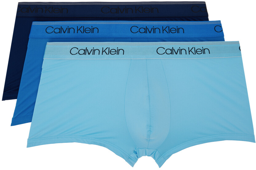 

Набор из трех синих трусов-боксеров Micro Calvin Klein Underwear