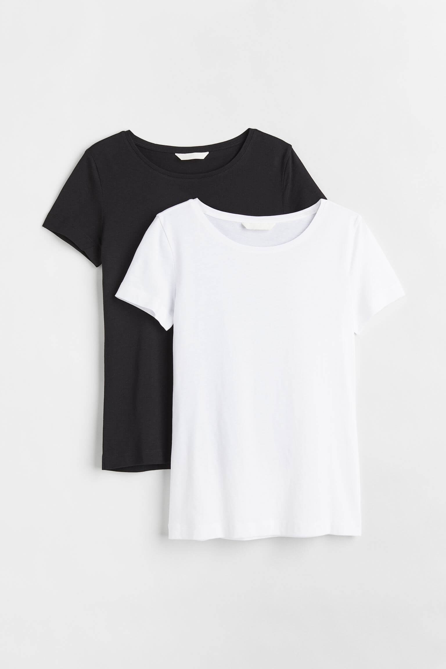 Комплект футболок H&M Cotton, черный/белый
