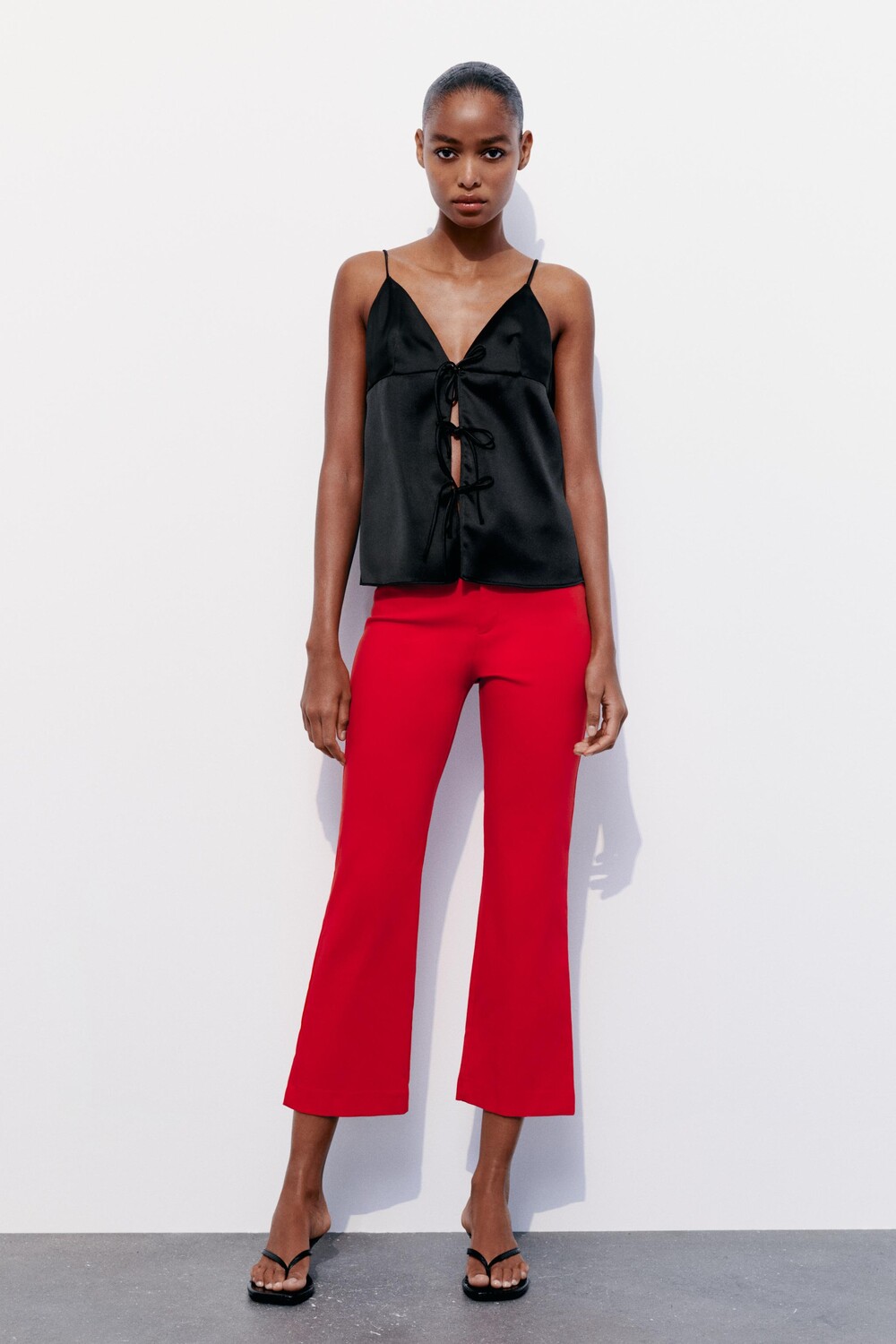 

Брюки Zara Mini Flared, красный