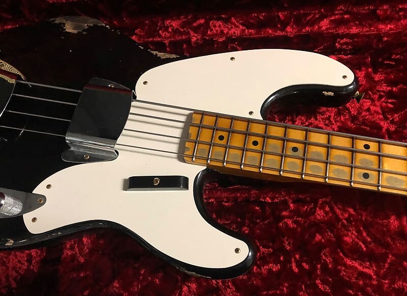 

НОВЫЙ! 2022 Fender Custom Shop '55 Precision Bass Relic — черный — официальный дилер — 8,6 фунта.