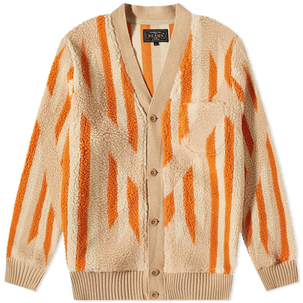 

Джемпер Beams Plus Native Rag Pattern Boa Fleece Cardigan, Оранжевый