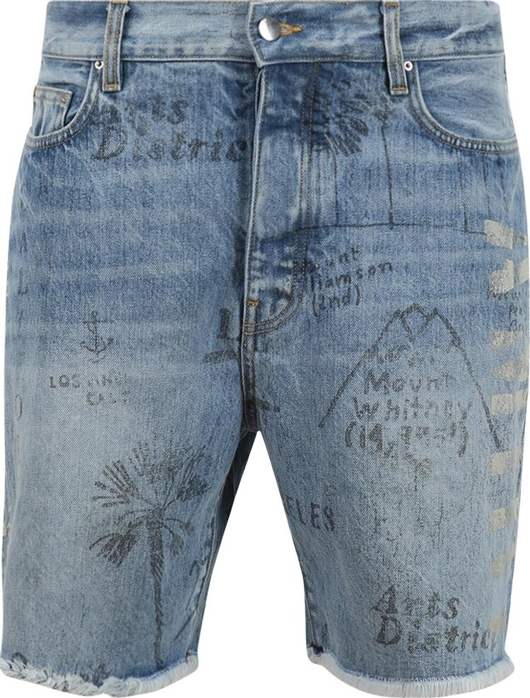 

Шорты Amiri Military Stencil Denim Short 'Stone Indigo', серый