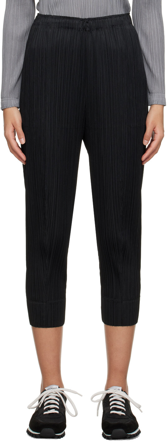 

Черные брюки скинни Pleats Please Issey Miyake, Черный
