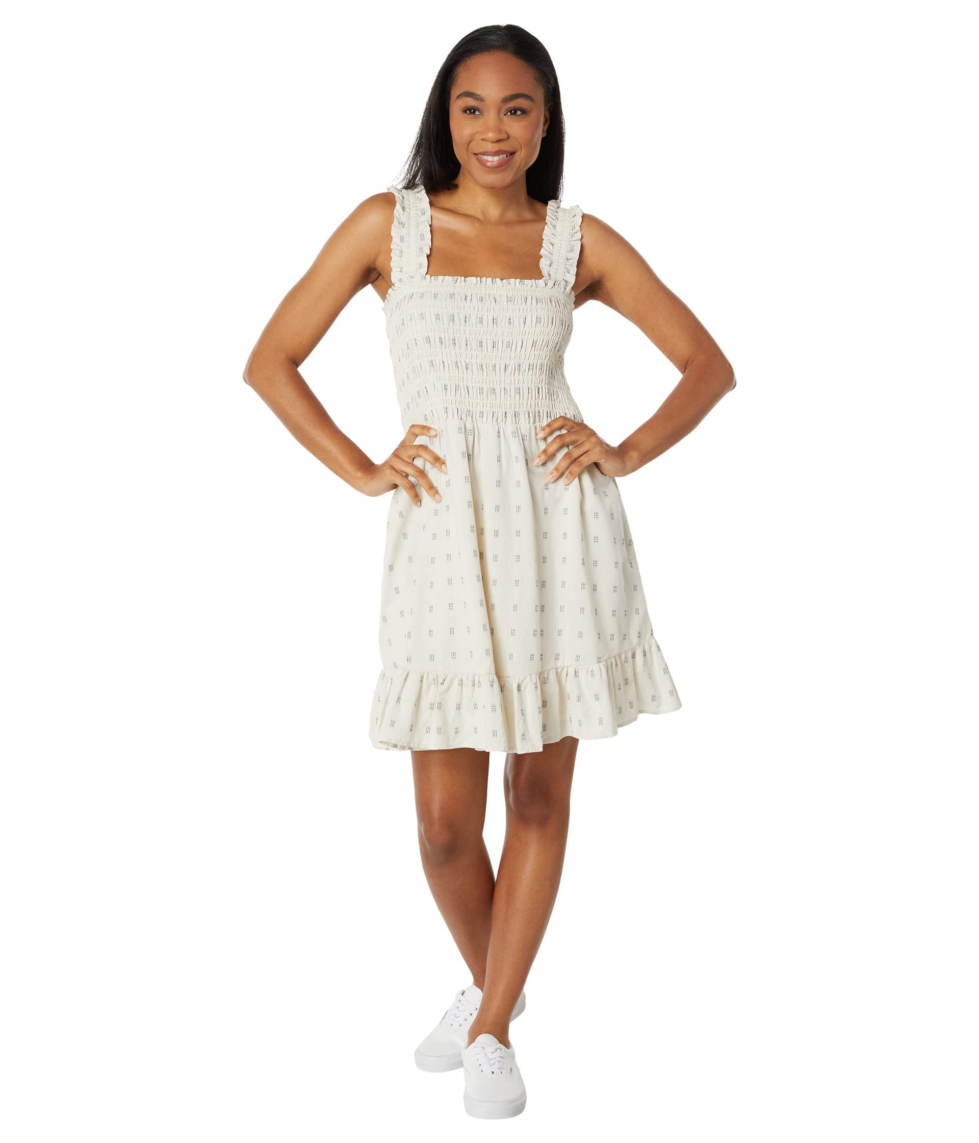Платье Madewell, Lucie Smocked Tank Mini Dress in Textural Clipdot цена и фото