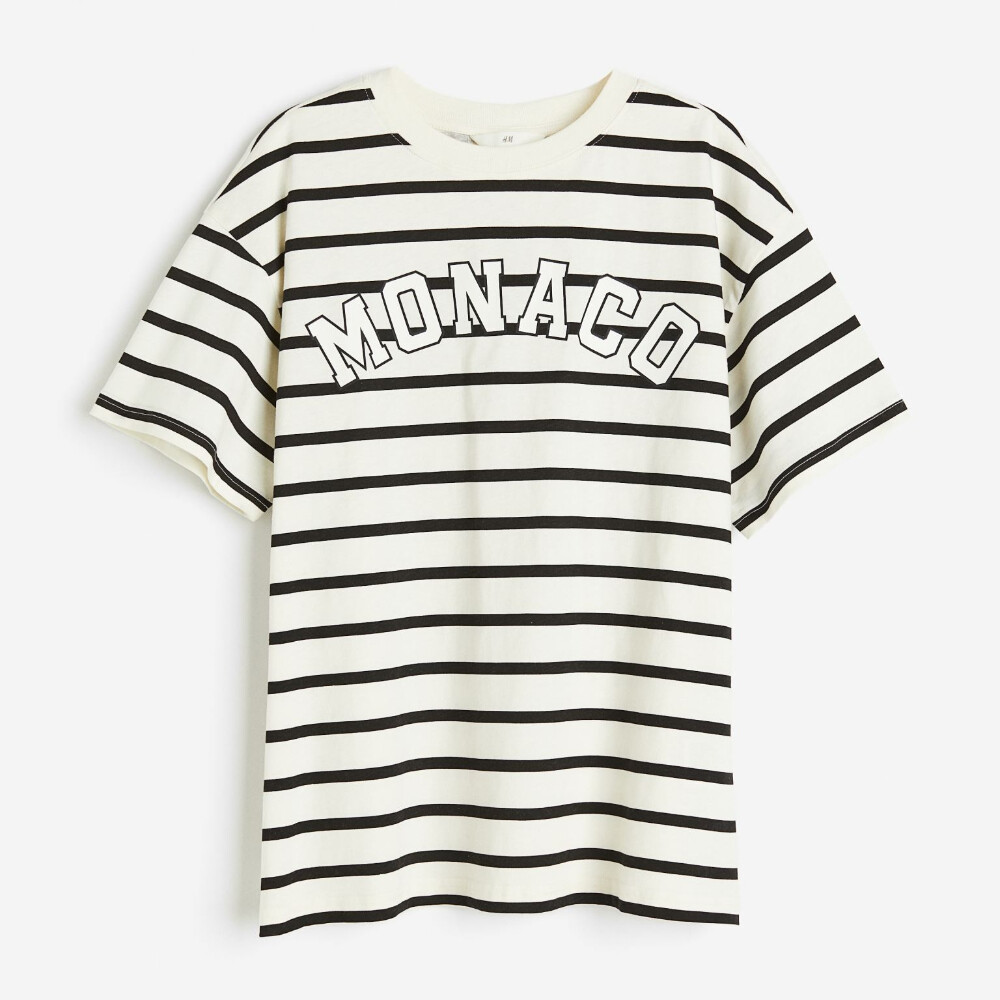 

Футболка H&M Printed Monaco, кремовый, Бежевый