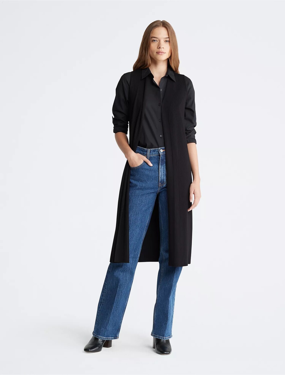 

Кардиган Calvin Klein Sleeveless Duster, черный