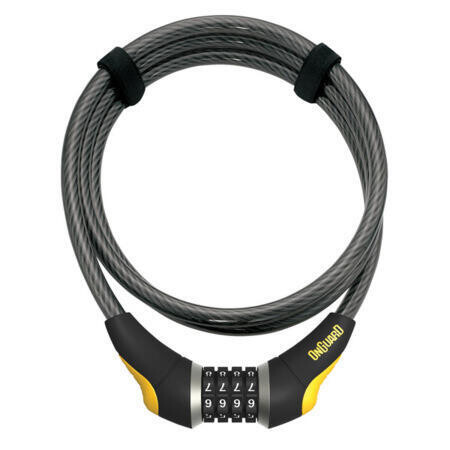 

Тросовый замок Onguard Combo Akita-185смx10мм, черный / черный / желтый