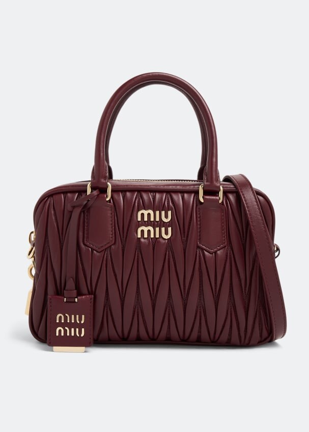 

Сумка MIU MIU Matelassé nappa leather top-handle bag, бордовый