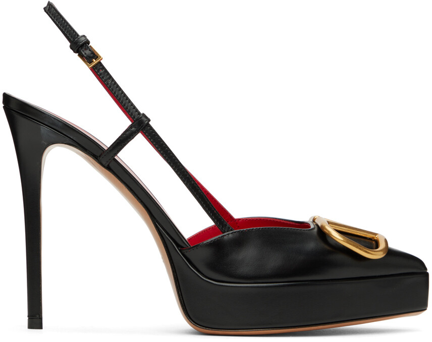 

Черные туфли на платформе с ремешком на пятке VLogo Valentino Garavani, Черный
