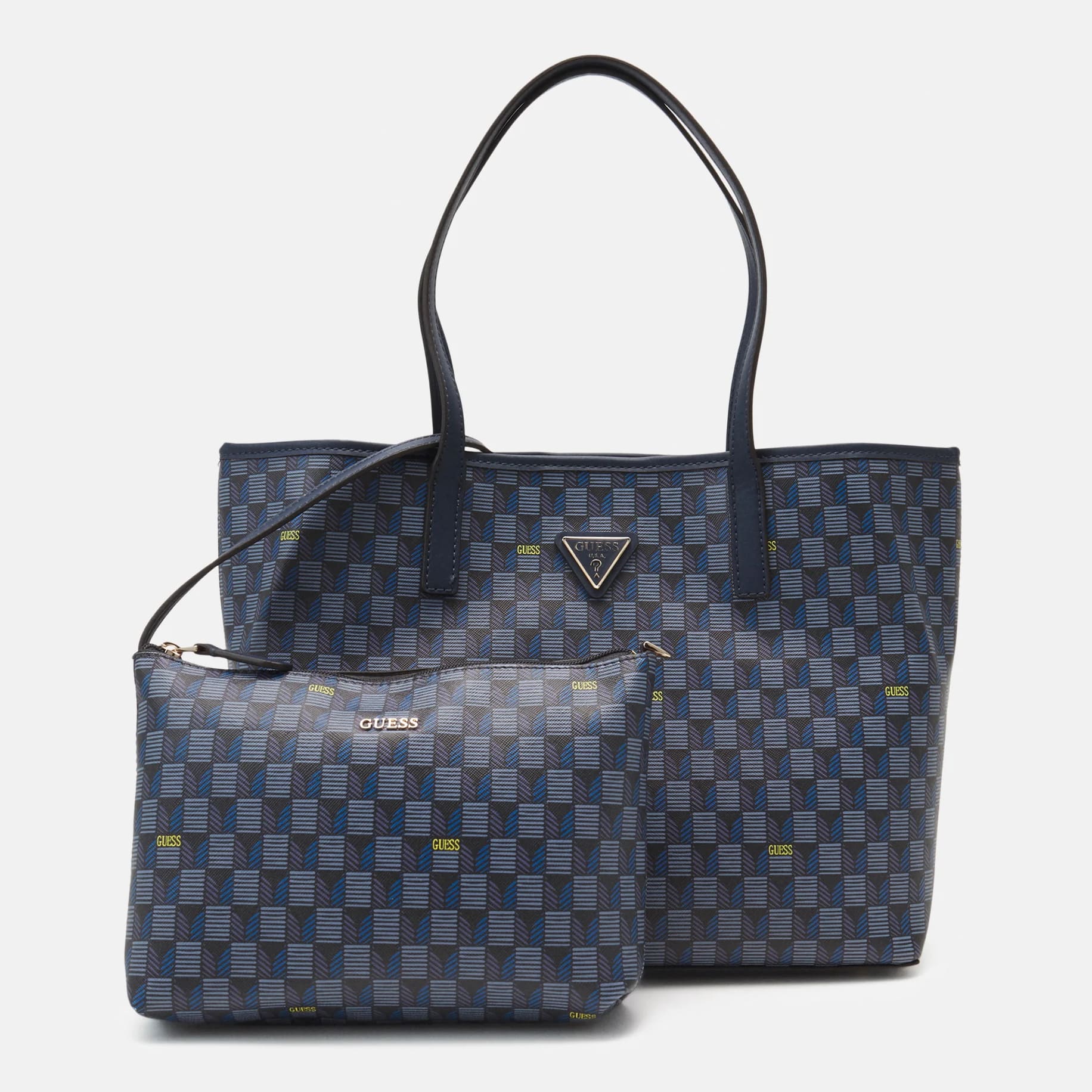 цена Комплект сумок Guess Vikky Geometric Print, 2 предмета, синий