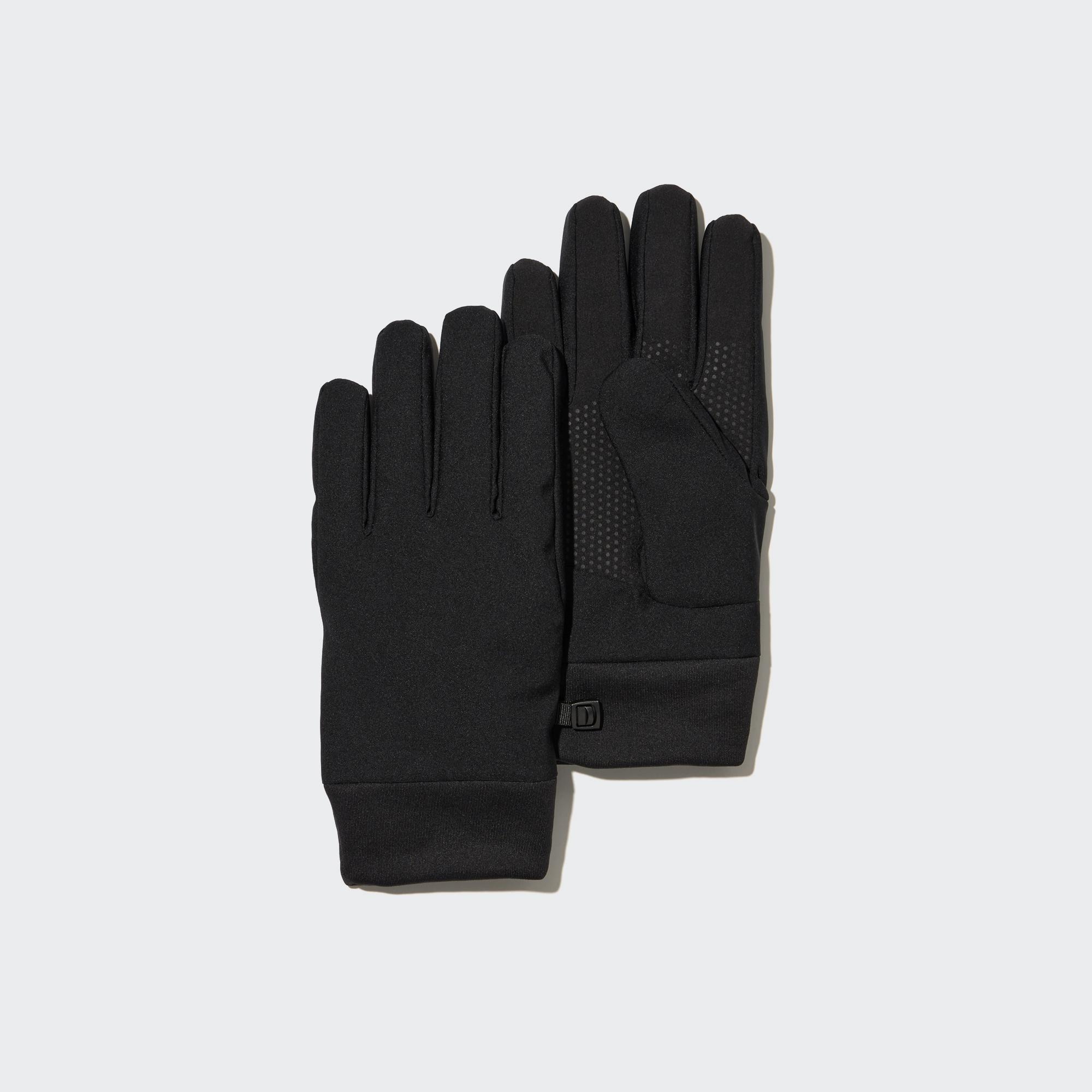 Перчатки heattech на термальной подкладке UNIQLO, черный утепленный шарф на подкладке heattech uniqlo оливковый