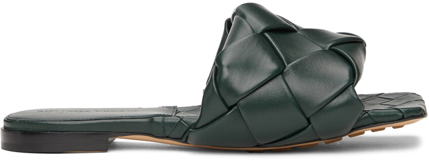 

Зеленые сандалии на плоской подошве Intrecciato Lido Bottega Veneta