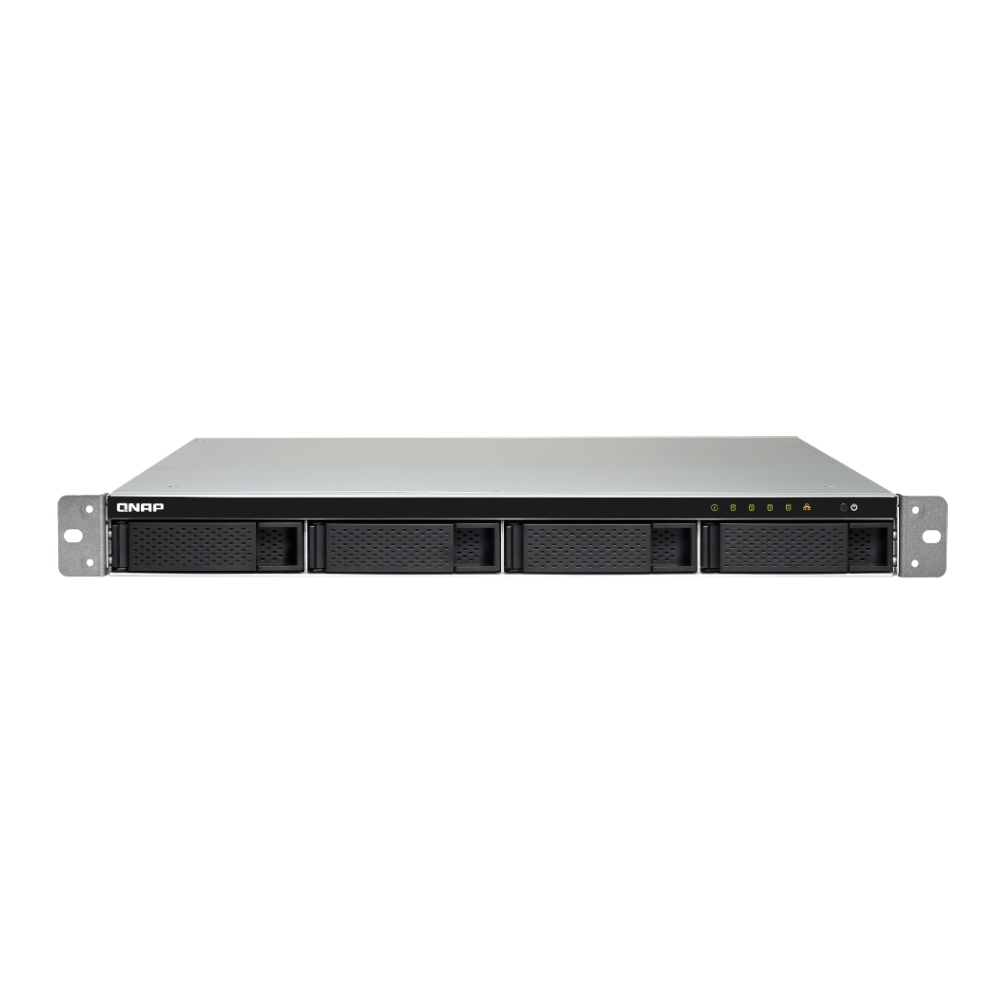Серверное сетевое хранилище QNAP TS-431XU-RP, 4 отсека, 2 ГБ, без дисков, черный сетевое хранилище без дисков qnap ts 873aeu rp 4g