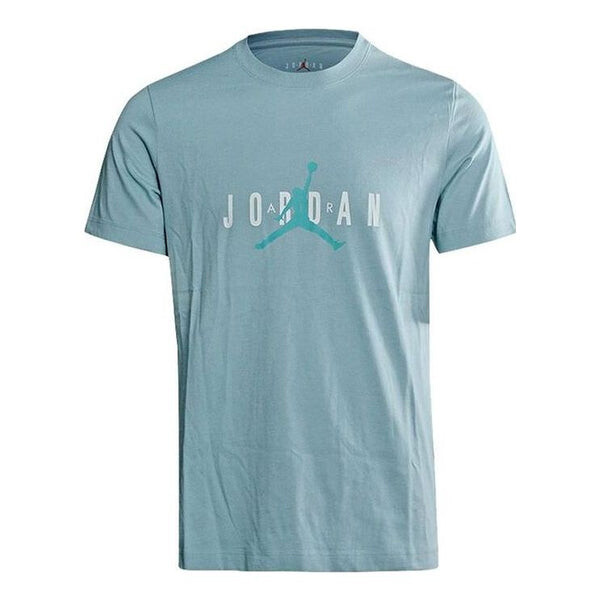 

Футболка Jordan Alphabet Flying Man Logo Printing Round Neck Casual Short Sleeve Blue, Синий