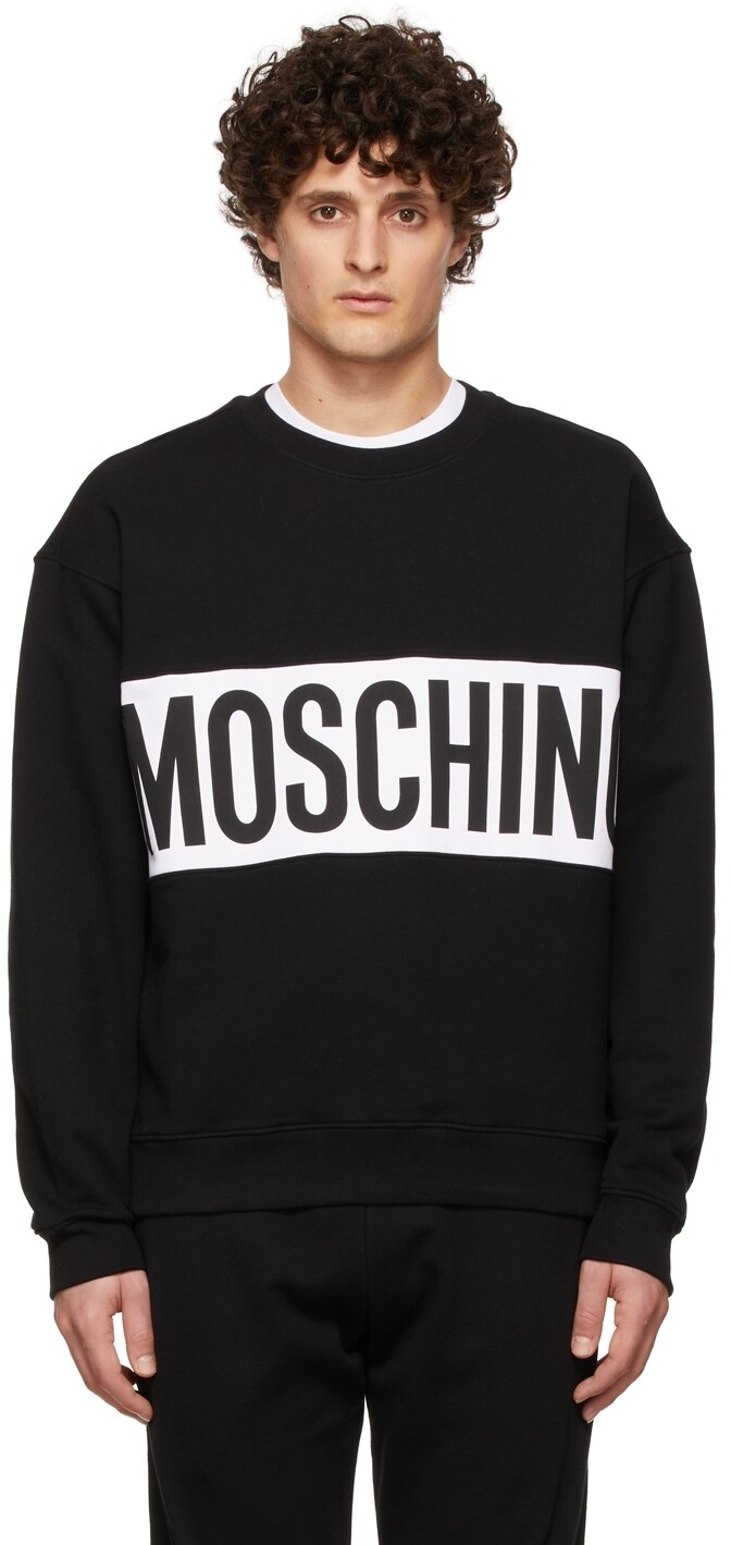 

Черная толстовка с логотипом Moschino