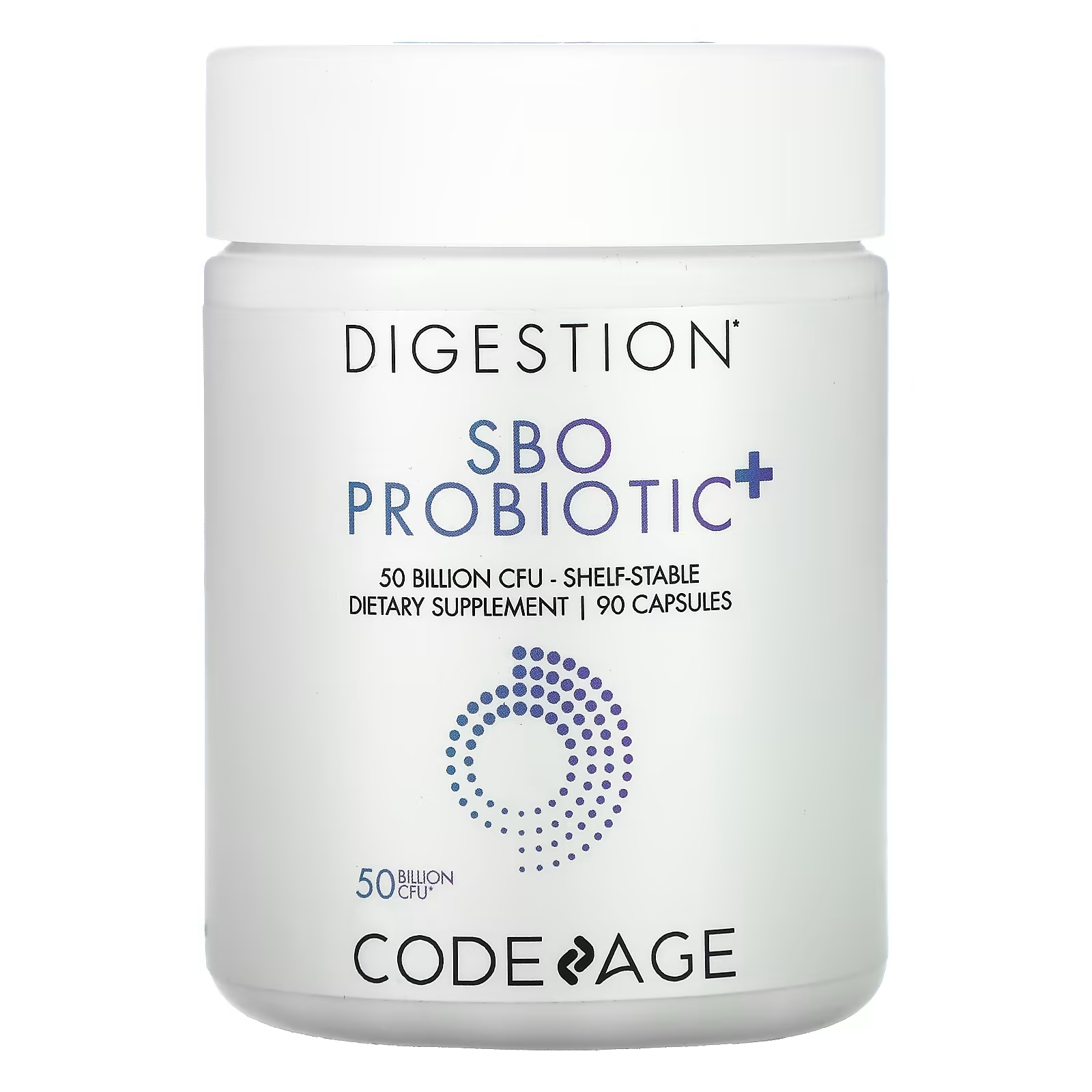 Codeage Для пищеварения пробиотик SBO + длительного хранения 50 млрд КОЕ, 90 капсул codeage пробиотик для кожи длительного хранения 50 млрд кое 60 капсул