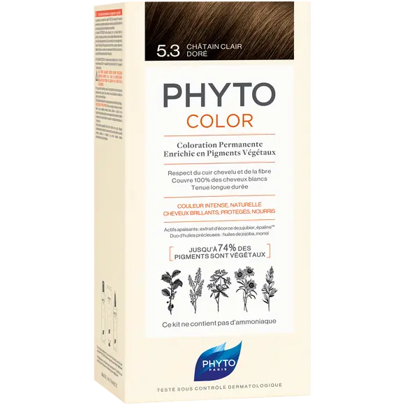 

Phyto Phytocolor краска для волос 5.3 светло-золотистый каштан, 1 упаковка