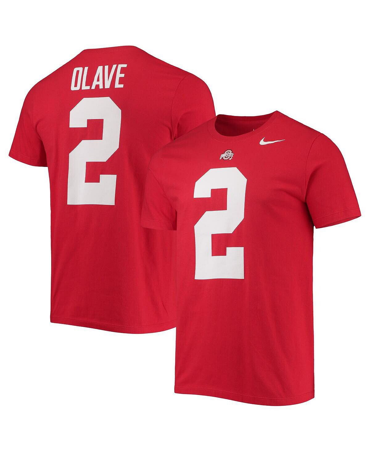 

Мужская футболка chris olave scarlet ohio state buckeyes 2022 nfl draft name and number Nike