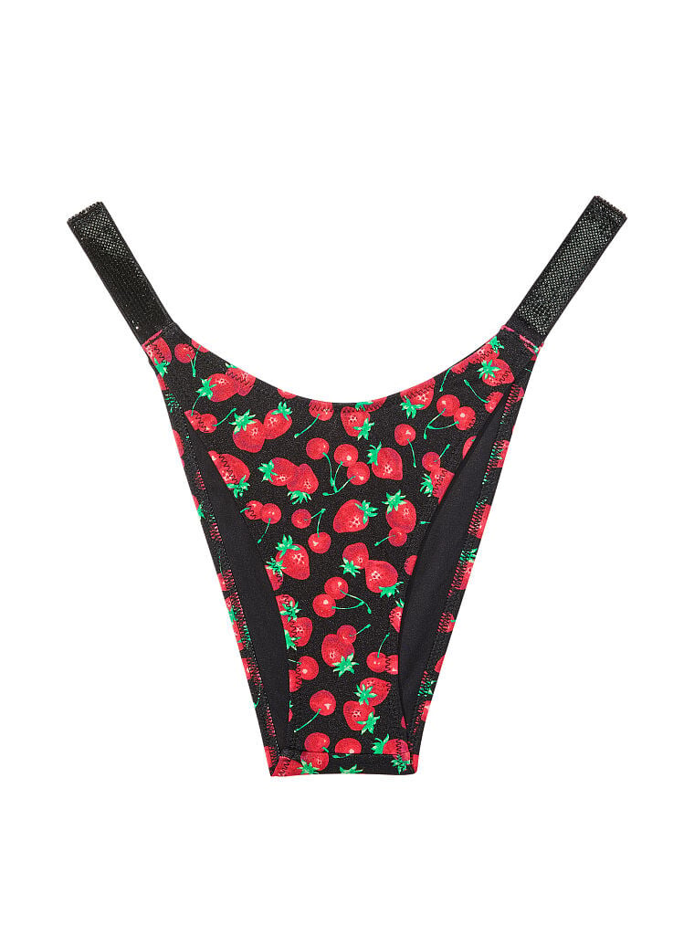 

Плавки бикини Victoria's Secret Swim Shine Strap Brazilian, красный/чёрный