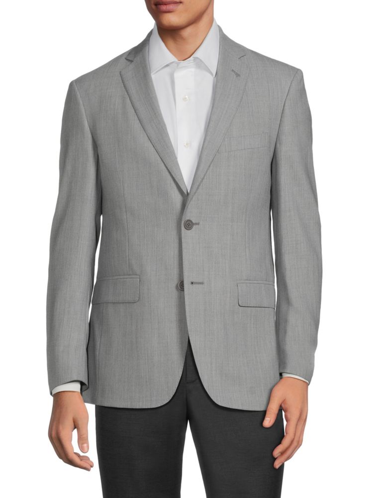 Текстурированный пиджак из смесовой шерсти Jb Britches, серый