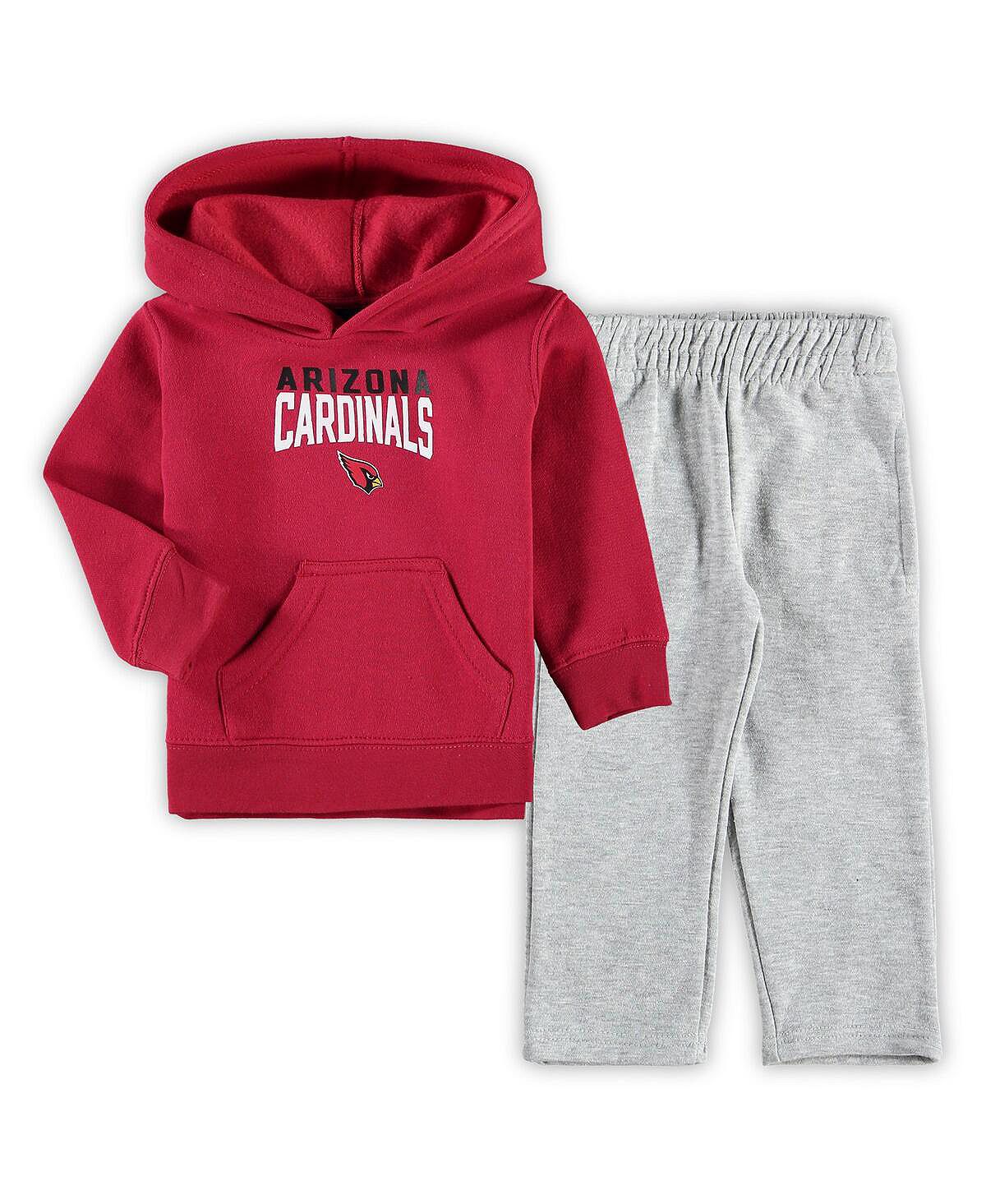 Комплект из расклешенного пуловера с капюшоном и спортивных штанов для мальчиков Toddler Boys Cardinal, серого цвета Arizona Cardinals Outerstuff