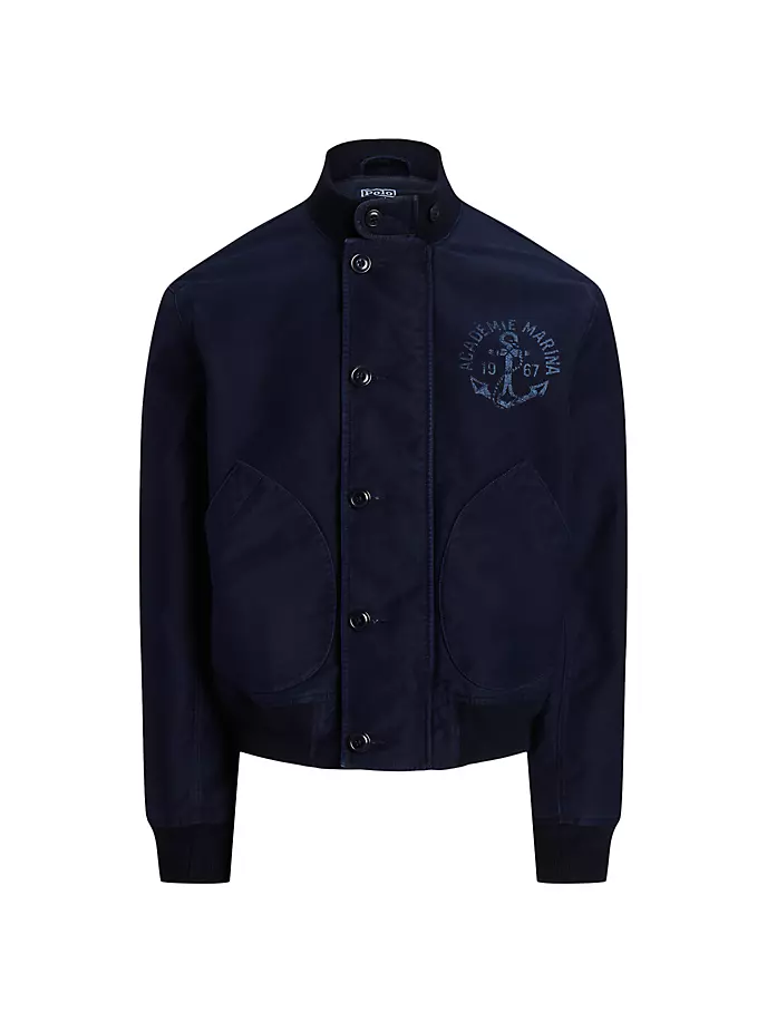 

Хлопковая куртка с воротником Polo Ralph Lauren, цвет aviator navy