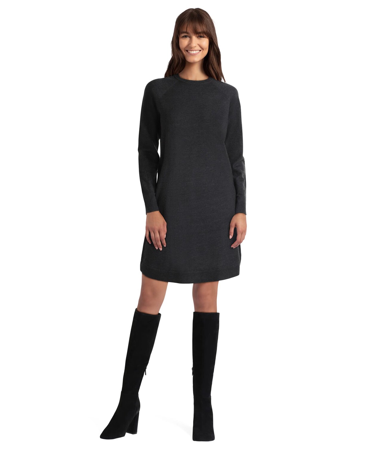 

Платье H Halston, Long Sleeve Raglan Crew Neck Tunic Sweater