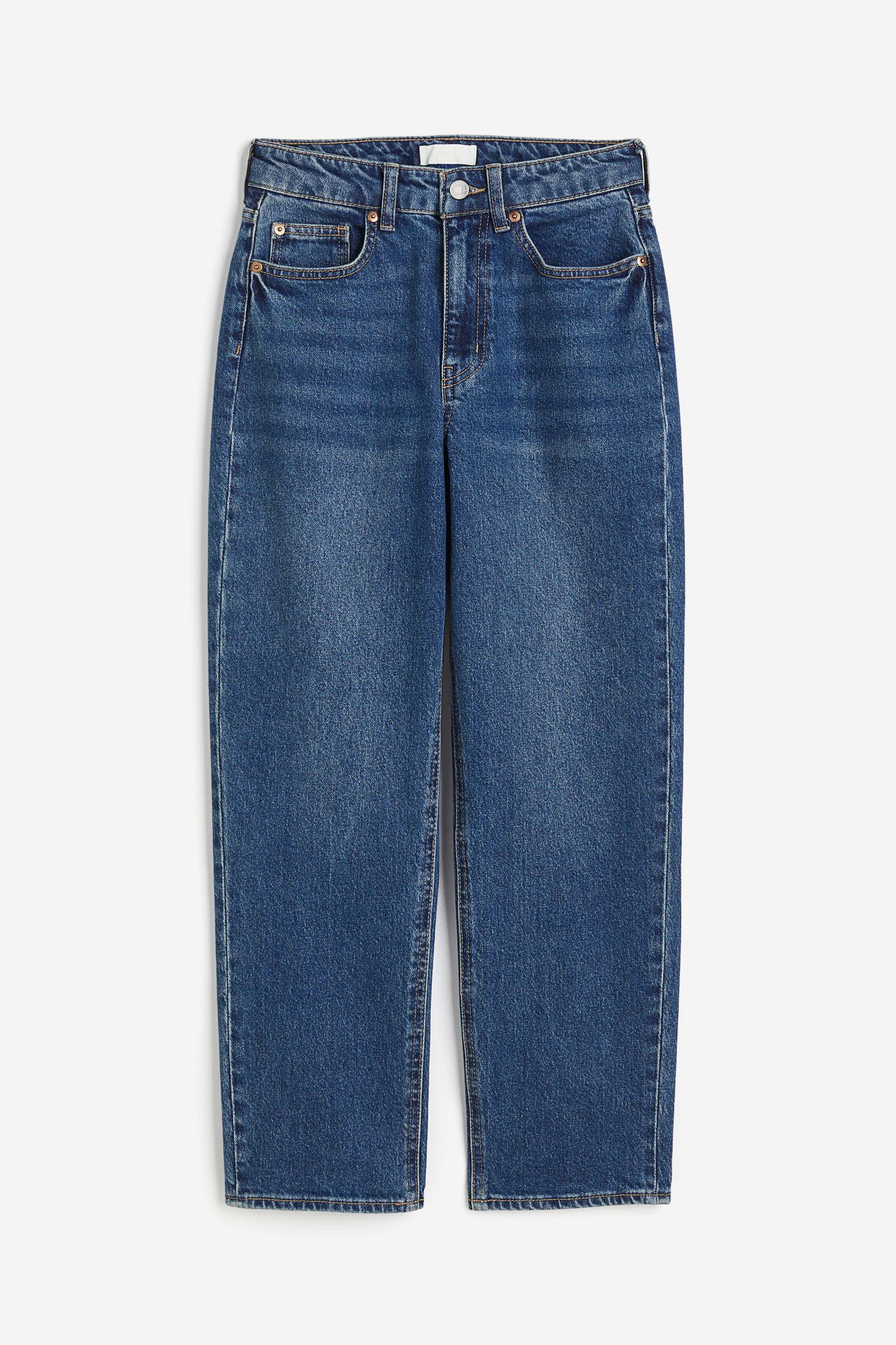 Джинсы H&M Slim Straight High Ankle, синий классические белые прямые джинсы из эластичного денима joe browns белый