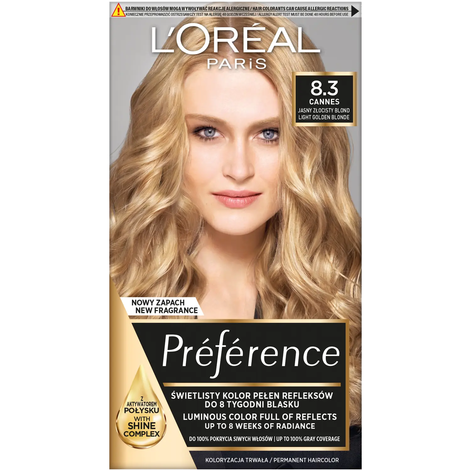 

L'Oréal Paris Récital Préférence краска для волос Х8.3 светло-золотистый блонд, 1 упаковка