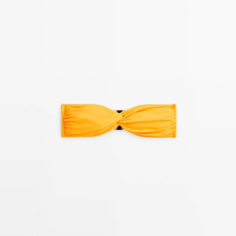 

Топ бикини Massimo Dutti Bandeau Crossover, оранжевый