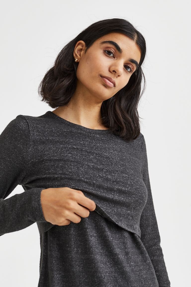 

MAMA Майка для кормления из джерси H&M, темно-серый меланж