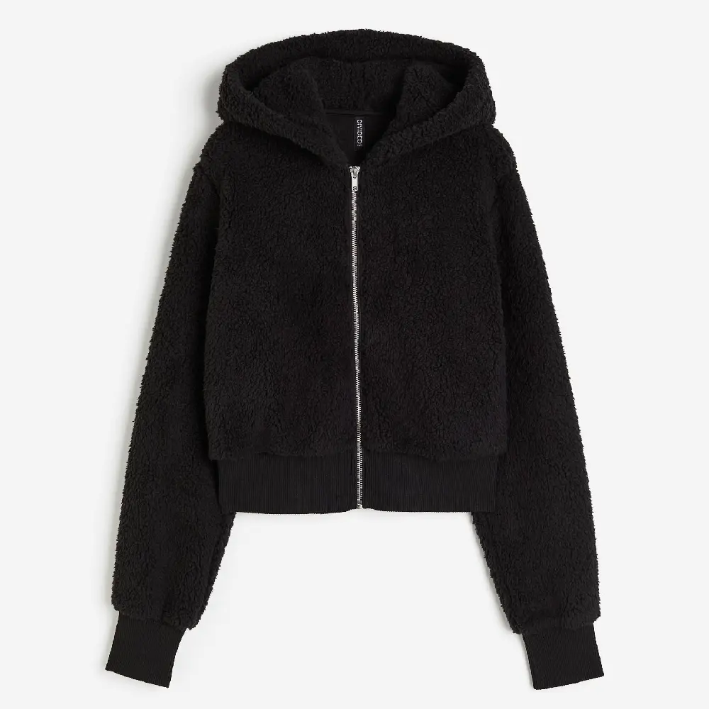 

Толстовка H&M Hooded Teddy Fleece, черный