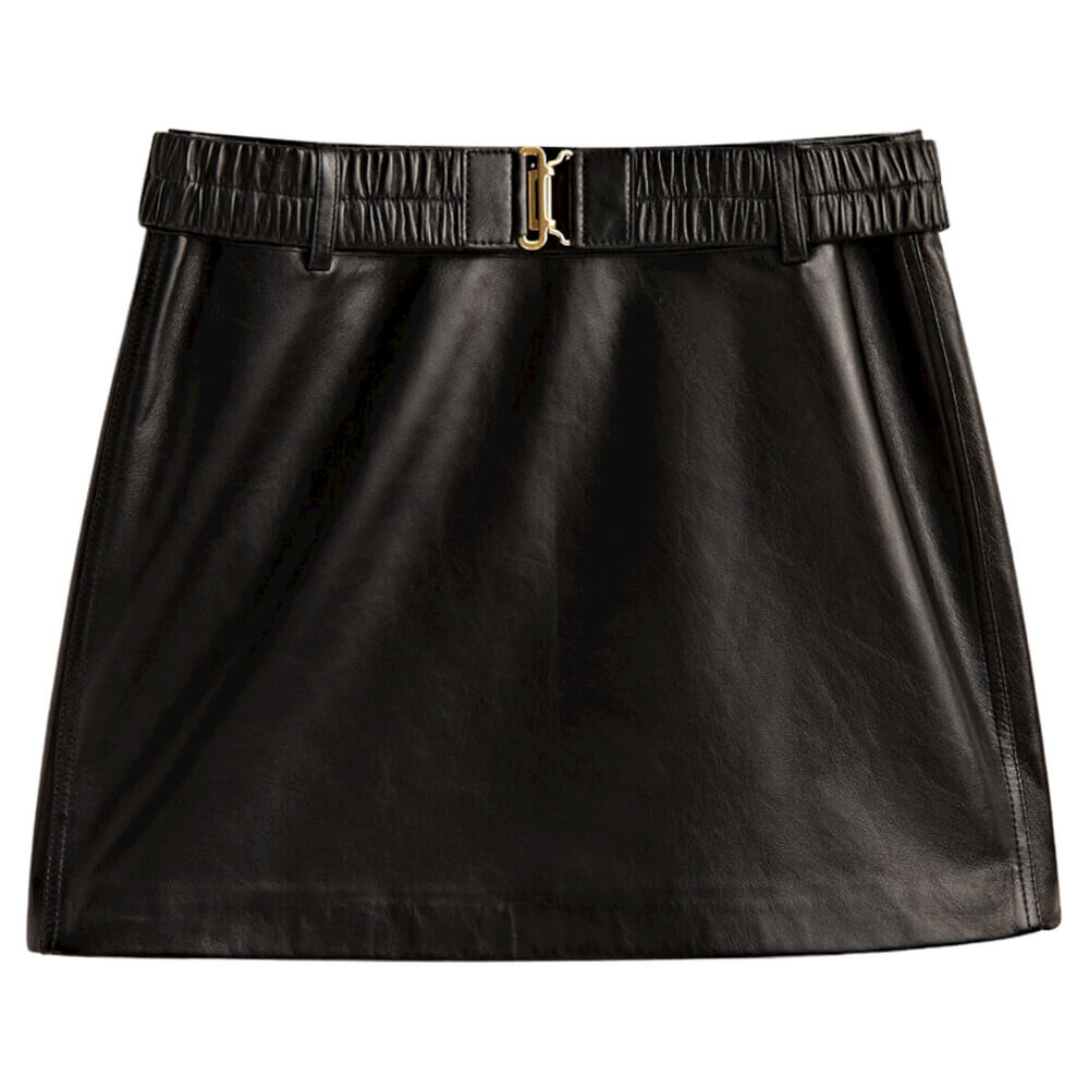 

Юбка Massimo Dutti Mini With Stretch Belt, черный