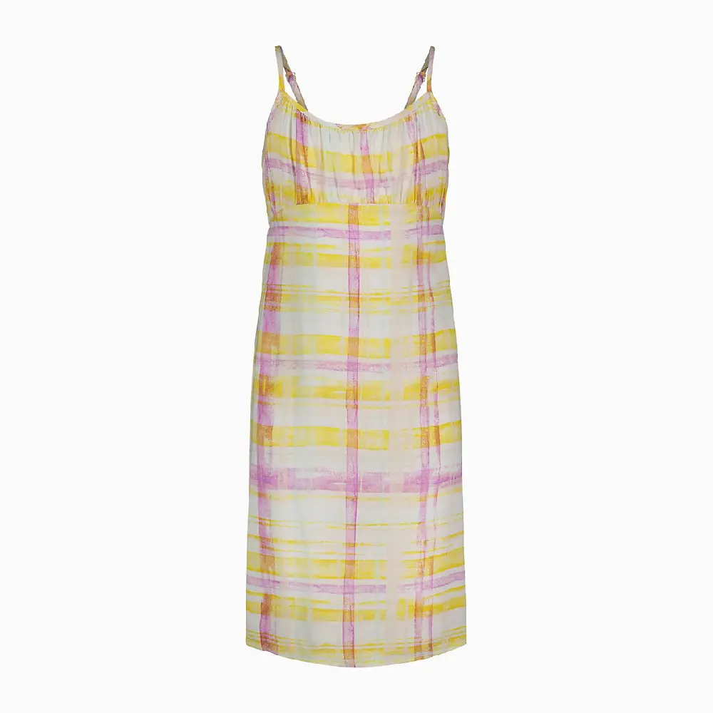 цена Платье Calvin Klein Girls Plaid Ruched Bodice Slip, мультиколор