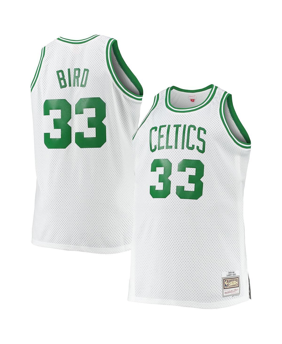 

Мужская футболка larry bird white boston celtics big and tall 1985-86 hardwood classics swingman jersey Mitchell & Ness, белый