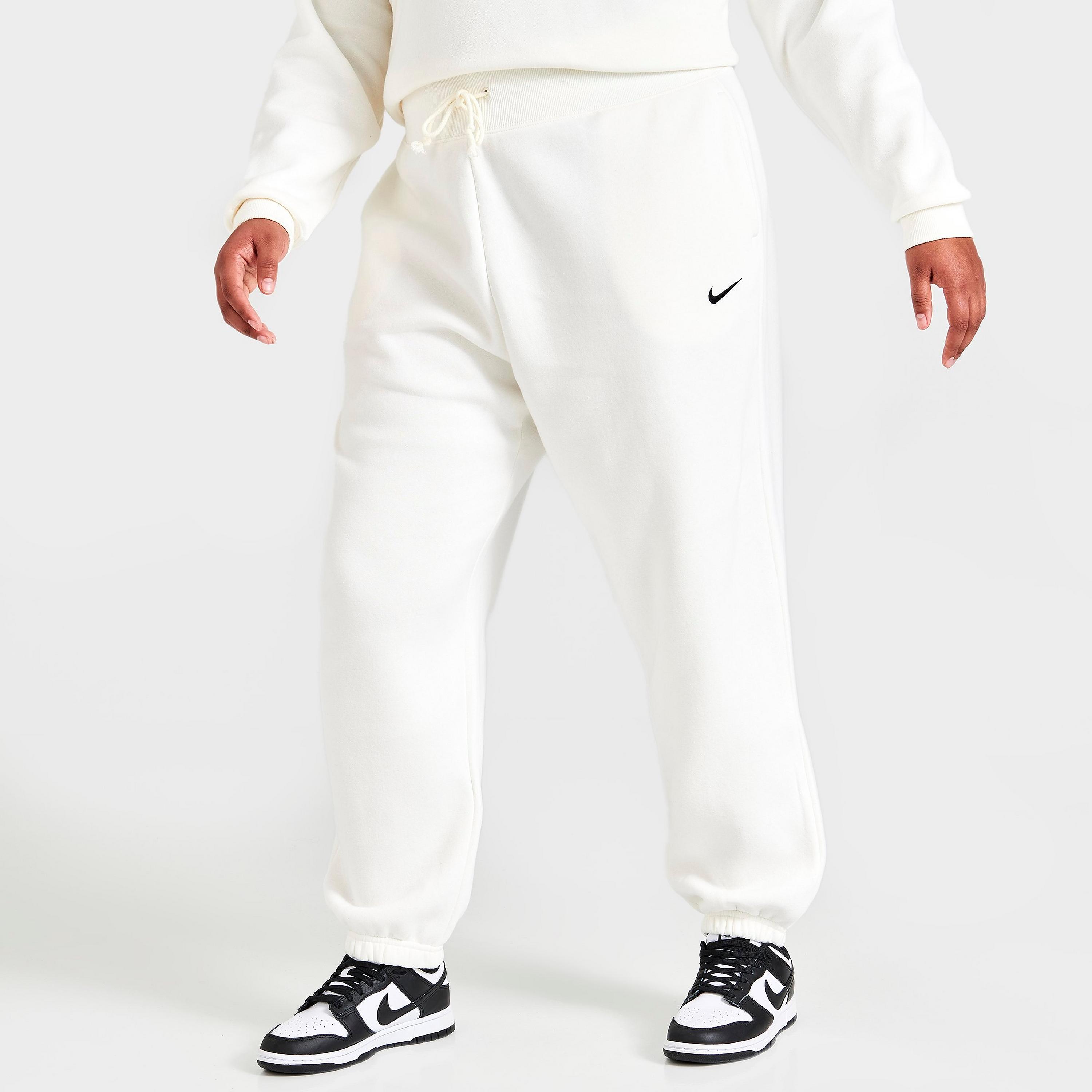 Женские широкие флисовые брюки-джоггеры Nike Sportswear Phoenix с высокой  талией (большие размеры), белый – купить с доставкой из-за рубежа через  платформу «CDEK.Shopping»