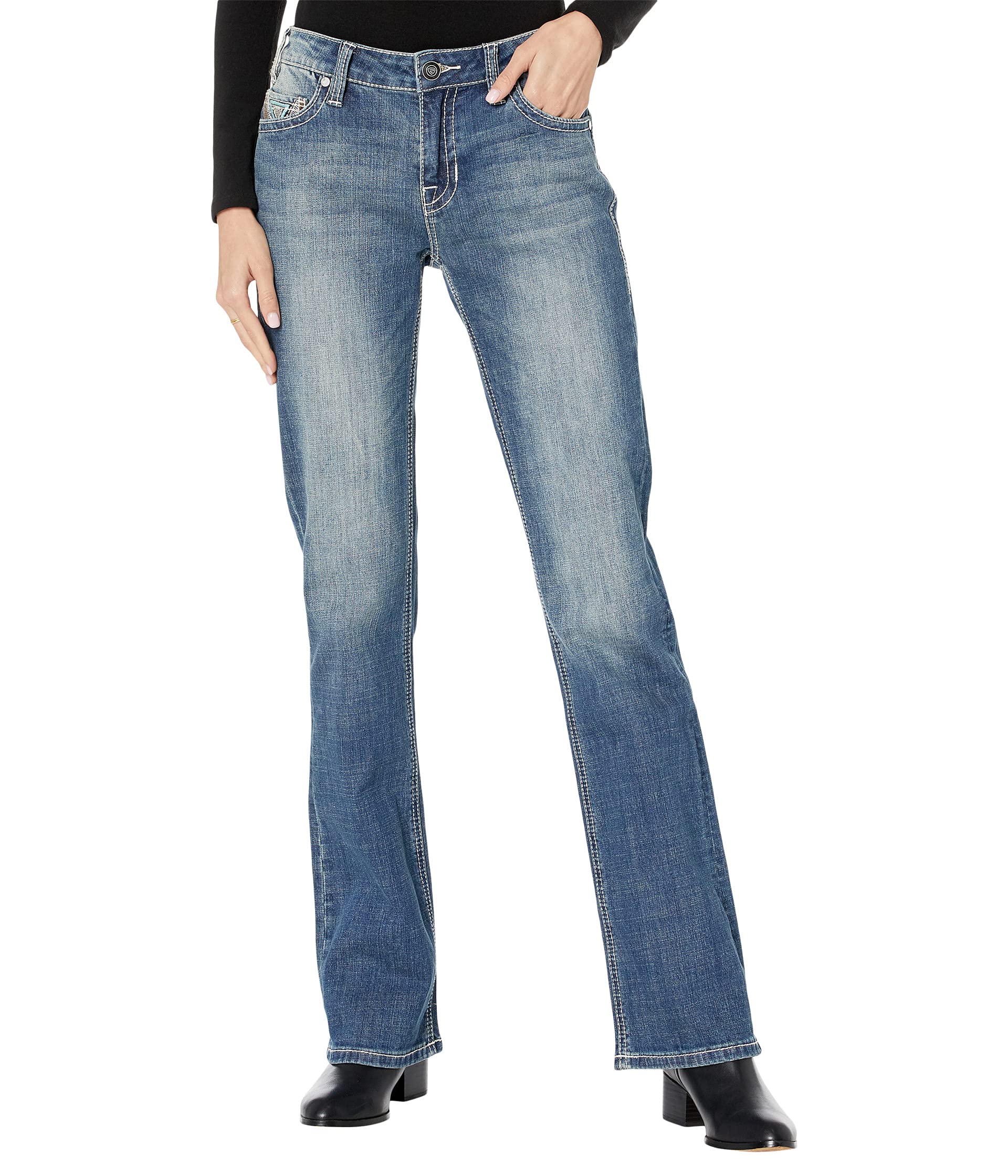 Джинсы Rock and Roll Cowgirl, Mid-Rise Jeans in Medium Wash W1-1682