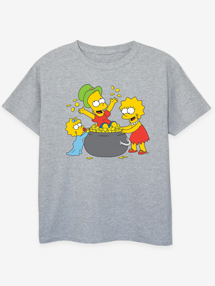 

NW2 The Simpsons St Patrick's Day Gold Kids Серая футболка George., серый