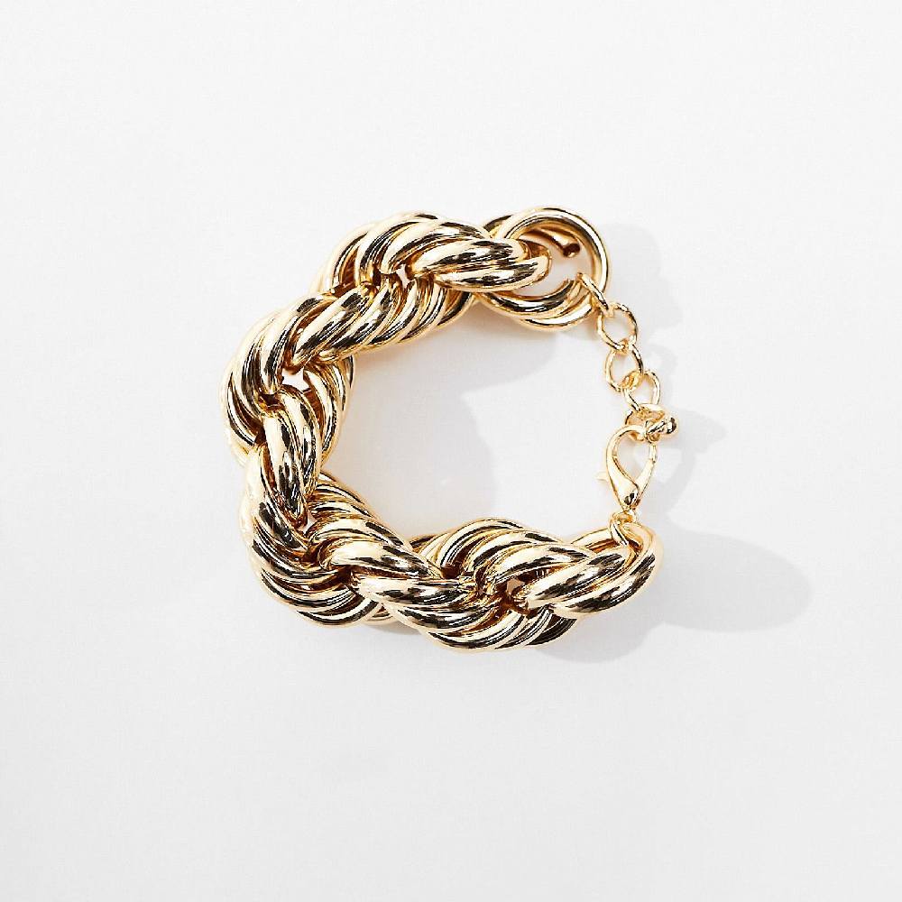 Браслет Asos Design Chunky Twist Chain, золотистый