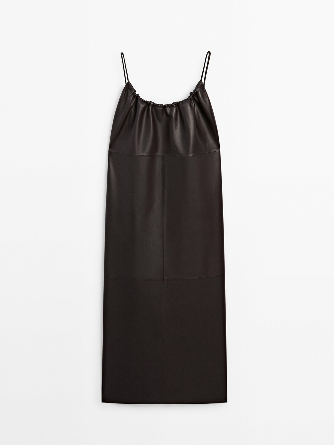

Платье Massimo Dutti Strappy Nappa Leather, темно-коричневый