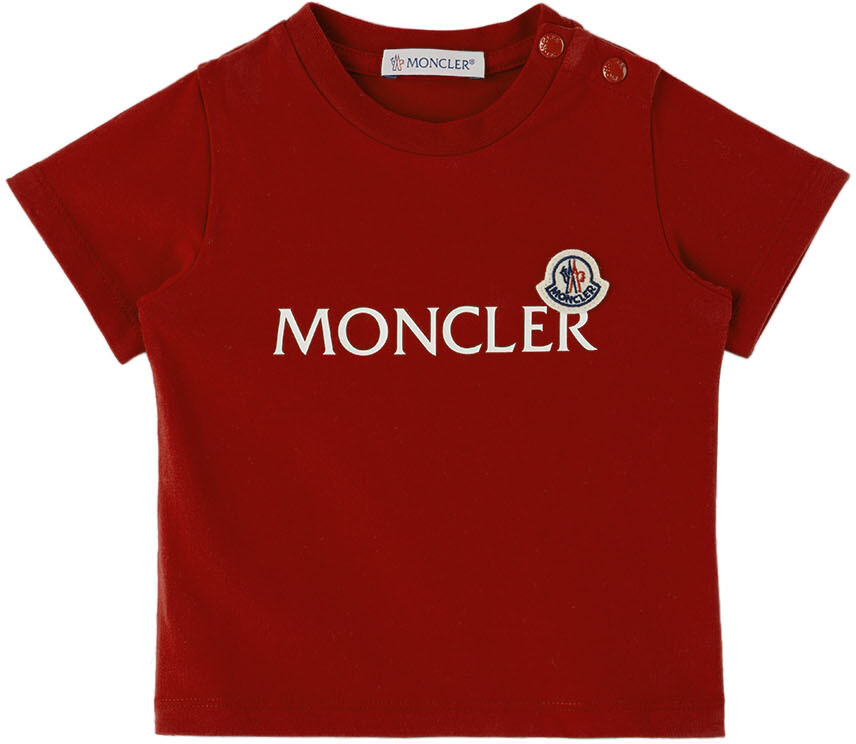 

Детская красная футболка с логотипом Moncler Enfant