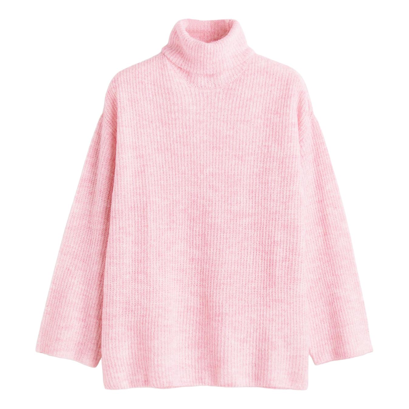 Свитер H&M Turtleneck, светло-розовый женский однобортный свитер розовый мягкий вязаный повседневный кардиган в корейском стиле y2k
