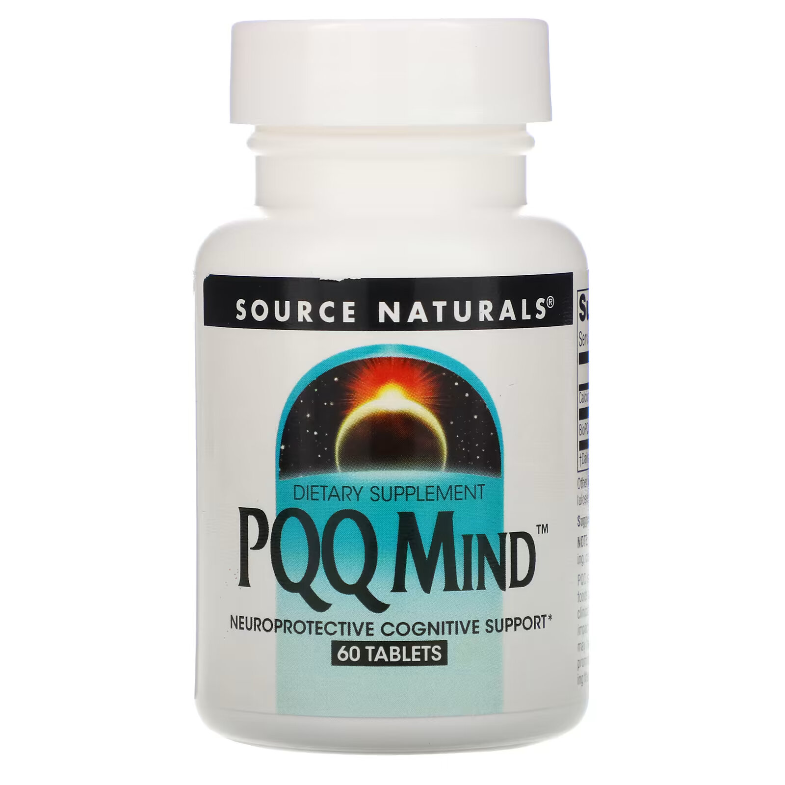 Source Naturals, PQQ для мозга, пирролохинолинхинон, метоксантин, 60 таблеток - фото