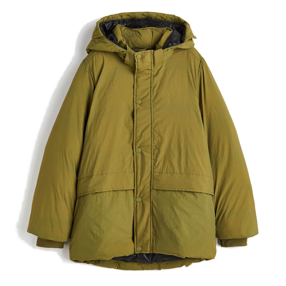 

Парка H&M Padded Nylon, темно-зеленый