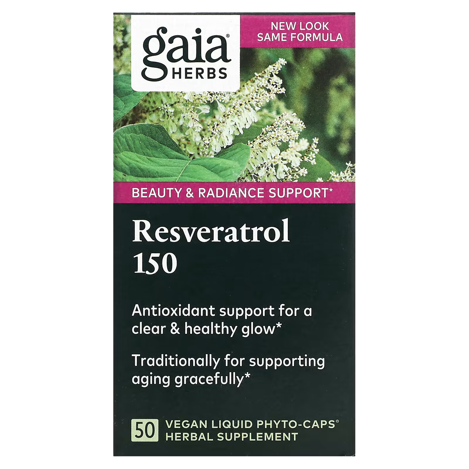 Gaia Herbs, Ресвератрол 150, 50 веганские фито-капсулы с жидкостью